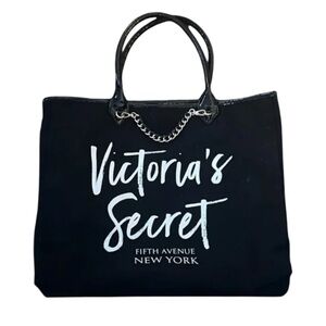 Victoria's Secret Fifth Avenue New York Black Canvas Tote Bag